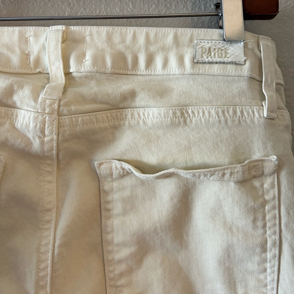PAIGE Straight Ankle Raw Hem Jeans